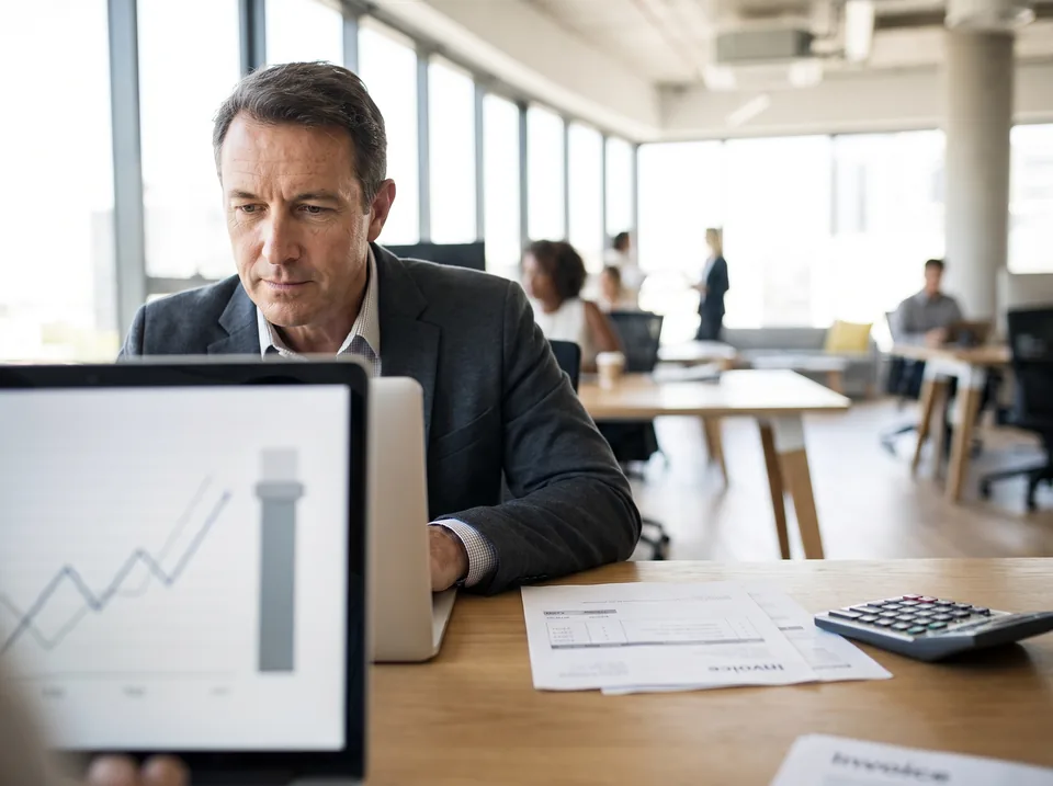 Performance marketer checking a revenue-based software price against monthly revenue